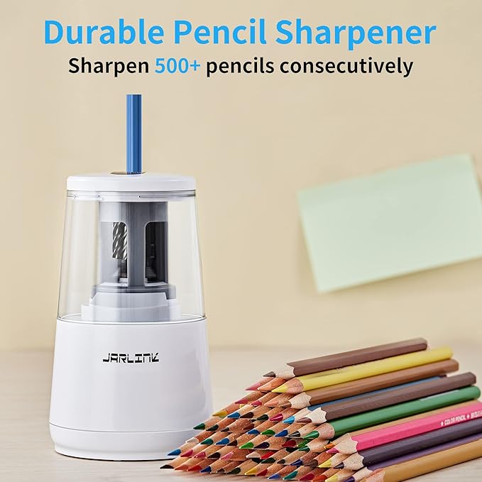 JARLINK Electric Pencil Sharpener, Heavy-Duty Helical Blade to Fast Sharpen - Image 6