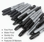Buecs Permanent Markers, Fine Point, Waterproof & Smear Proof Markers, Quick - Image 2
