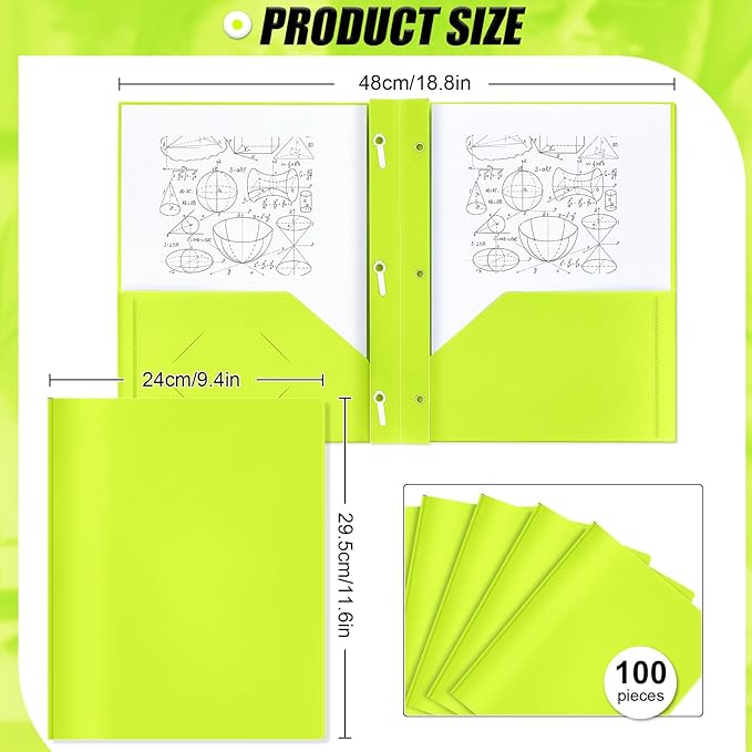 Lincia 100 Pcs Plastic Folders - Image 2
