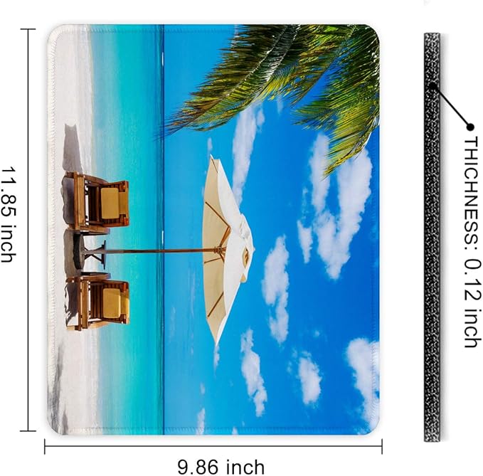 Auhoahsil Mouse Pad, 12 x 10 in Beach Theme Computer Mouse Pad - Image 7