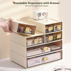 DETEIN 2PACK Stackable Desktop Storage Organizer Plastic Desk Organizer - Image 5
