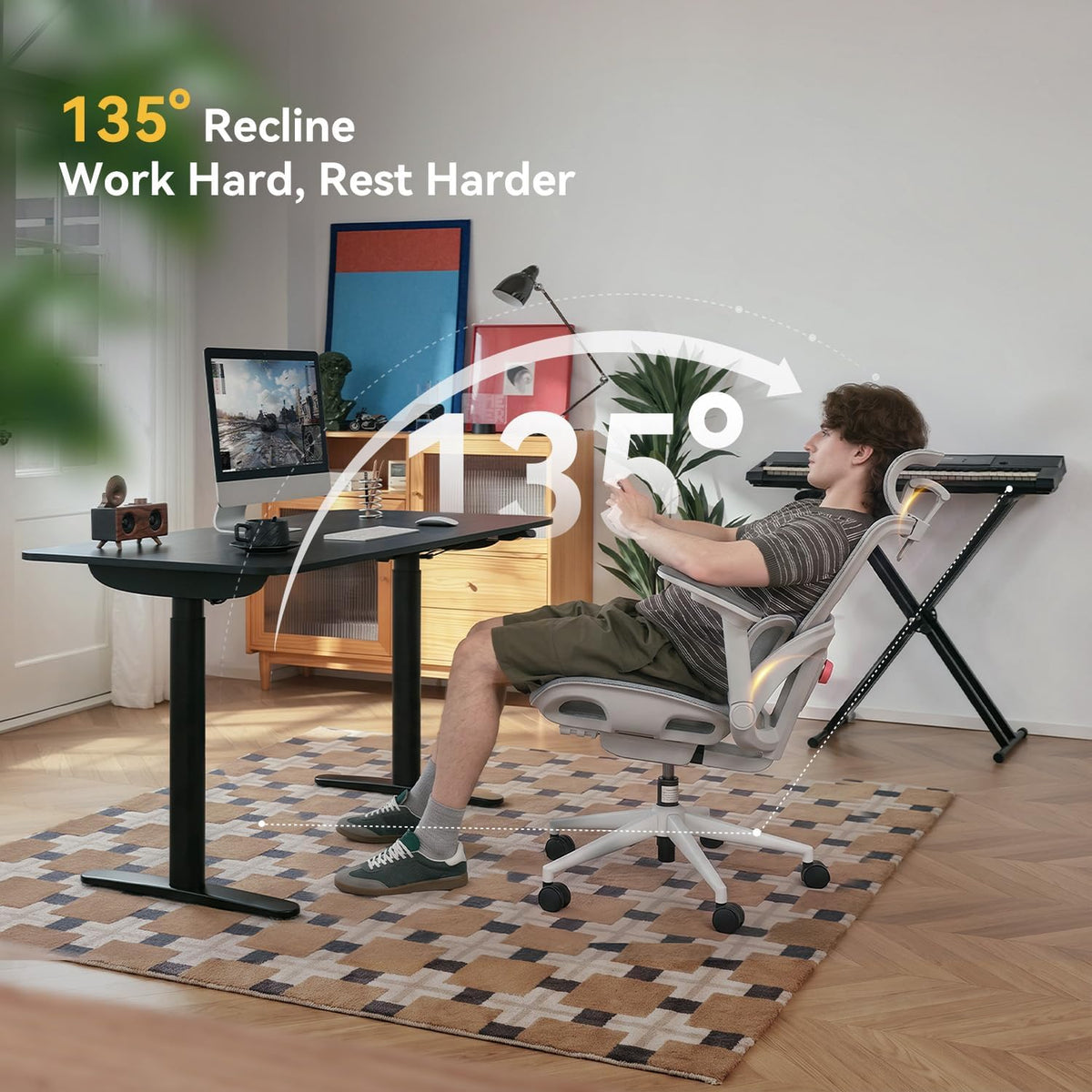 SIHOO B300 Pro Ergonomic Office Chair Without Footrest, 4D Lumbar Support