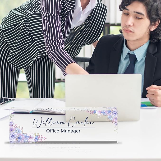 Personalized Name Plate for Desk Custom Acrylic Desk Name Plate Custom Employee - Image 2