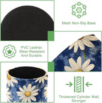Leather Pen Holder for Desk, Colorful Aesthetic Flowers Pencil Cup Desktop - Image 2