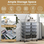 LDAILY 10 Drawer Rolling Cart, Storage Cart Organizer on Wheels, Drawer Cart - Image 5