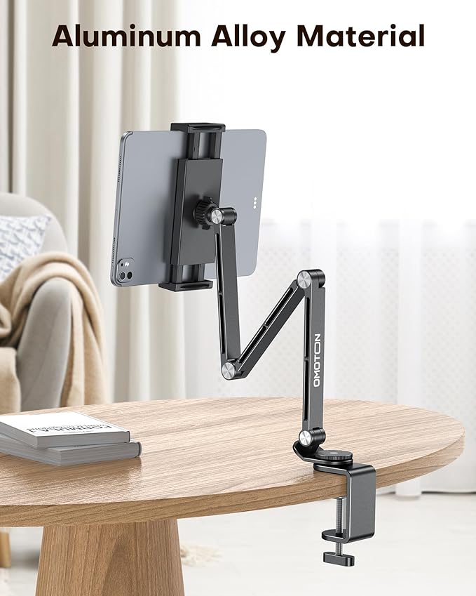 OMOTON Adjustable Tablet Stand for iPad, Desk Phone Holder for Bed - Image 6