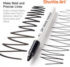 Shuttle Art Dry Erase Markers, 25 Pack Black Magnetic Whiteboard Markers - Image 2