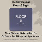 Clean Grey ADA Floor 6 Sign - Image 6