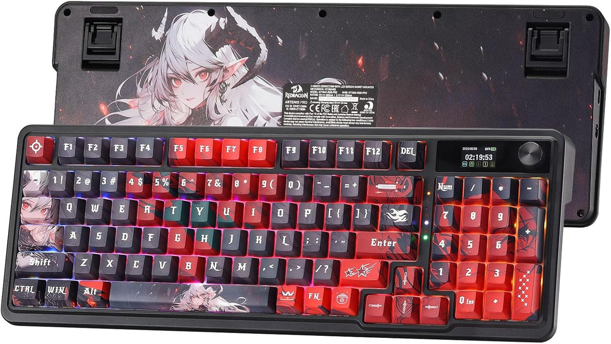Redragon K719 PRO Wireless RGB Gasket Gaming Keyboard, Dye-Sub Anime Keycap