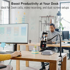 TeQable Tablet Stand for Desk, Gooseneck iPad Holder Clamp Mount, 360° - Image 8