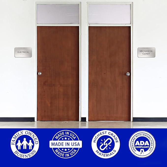ADASigns Mechanical Closet Sign 7" W x 4" H - Image 6