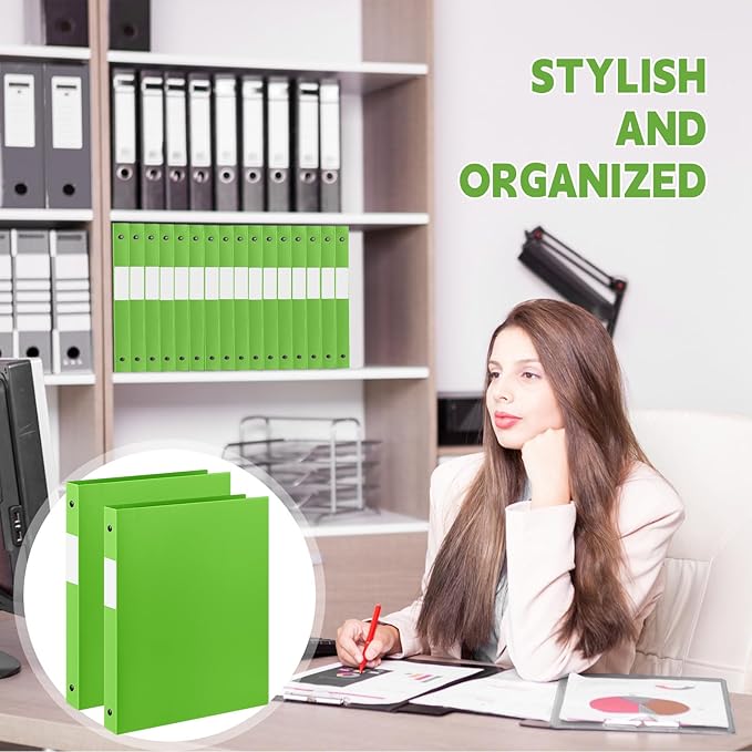 Henoyso 16 Pcs 3 Ring Binder 0.5 Inch Round Fits Letter Size 8.5'' x 11'' Paper - Image 4