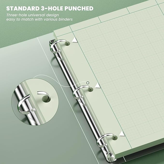 Engineering Paper 8.5 x 11, 3 Pack Engineering Notebook, 5x5 Quad Ruled - Image 4