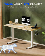 FLEXISPOT EN1 Solid Wooden Single-Piece Standing Desk, 48 x 24 Inches Sit Stand - Image 2