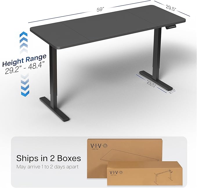 VIVO Electric 60 x 30 in Standing Desk, Memory Height Adjustment, 1B Series - Image 3