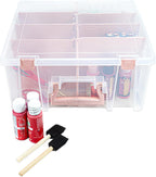 artbin super satchel double deep, 8-compartment box, rose, main product view
