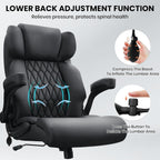 500lbs big and tall office chair adjustable lumbar showing dimensions