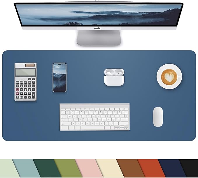 Leather Desk Protector, Non-Slip PU Laptop Mat, Waterproof Writing Pad by cebowa