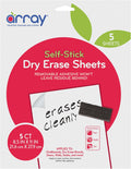 Pacon Array GoWrite! Self-Adhesive Dry Erase Sheets, 8.5" x 11", White, 5/Pack, 1 Pack