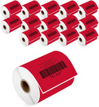 HOUSELABELS 4" x 6" Red Shipping Labels on 1" Core Compatible
