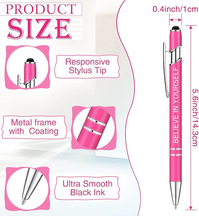 Zonon 12 Pcs Inspirational Pens Bulk Funny Ballpoint Pen - Image 2