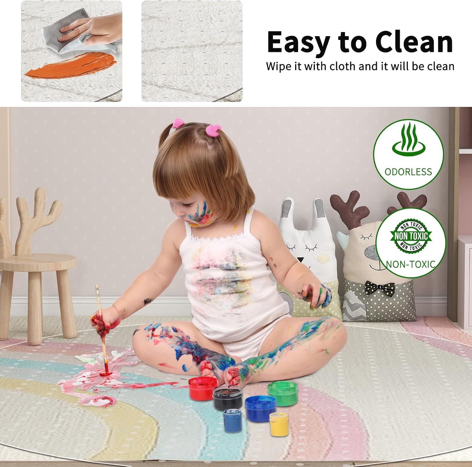 Office Chair Mat for Carpet, 36 Inch Round Chair Mat PVC Clear Chair Mat Easy Clean with Non-Slip Studded for Home Office Chair | Computer Desk Chair Mat, Rolling Carpet Chair Mats with Non-Slip Studded, Carpet Protector for Home Office Low Pile Carpet