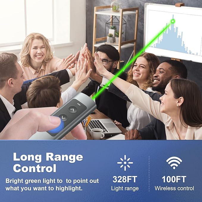 Rechargeable Green Laser Pointer Presentation Clicker - Image 2
