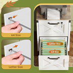 devaise 2-drawer file cabinet with lock, wood office showing dimensions