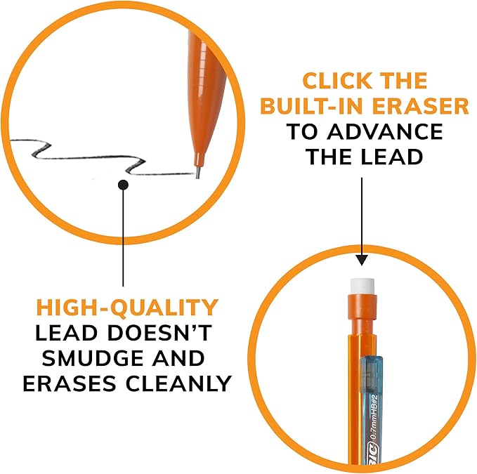 BIC Xtra Smooth Mechanical Pencil, 0.7 mm Medium Point, Refillable and - Image 7