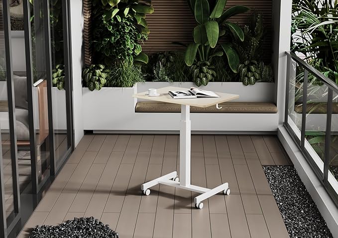 YDN Mobile Mobile Standing Desk, Adjustable Height Portable Laptop Desk - Image 6