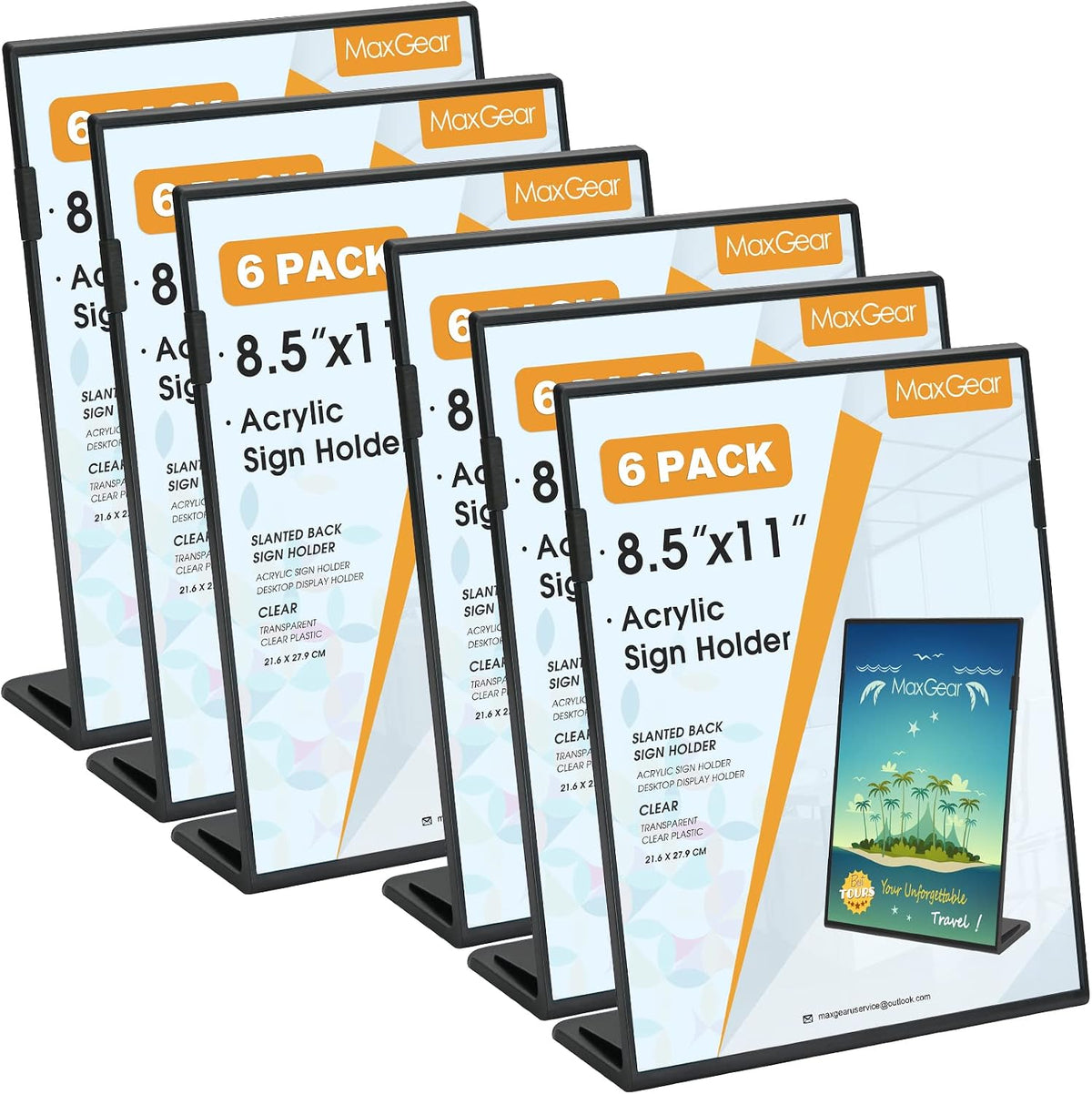 maxgear fall resistant acrylic sign holder 8.5 x, main product view