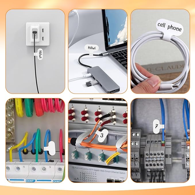 40PCS Cable Labels for Cords Cord Labels for Electronics Reusable Writable - Image 6