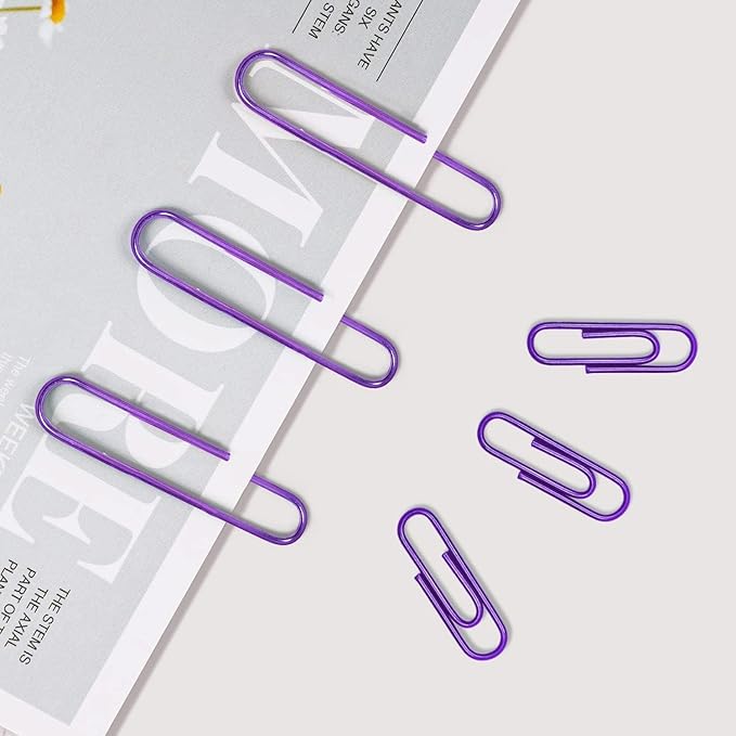 Vinaco Purple Paper Clips, Rustproof Coated Paper Clips - Image 5