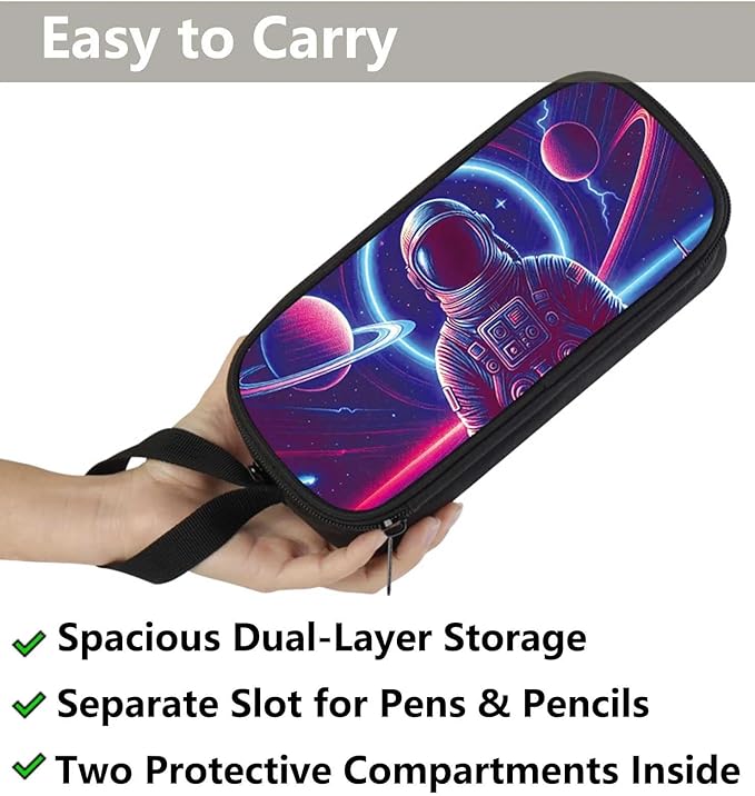 AnySmic Astronaut Pencil Case for Boys Girls, Large Pencil Pouch for Kids and - Image 3