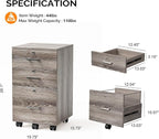 VINGLI 3-Drawer File Cabinet - Image 3