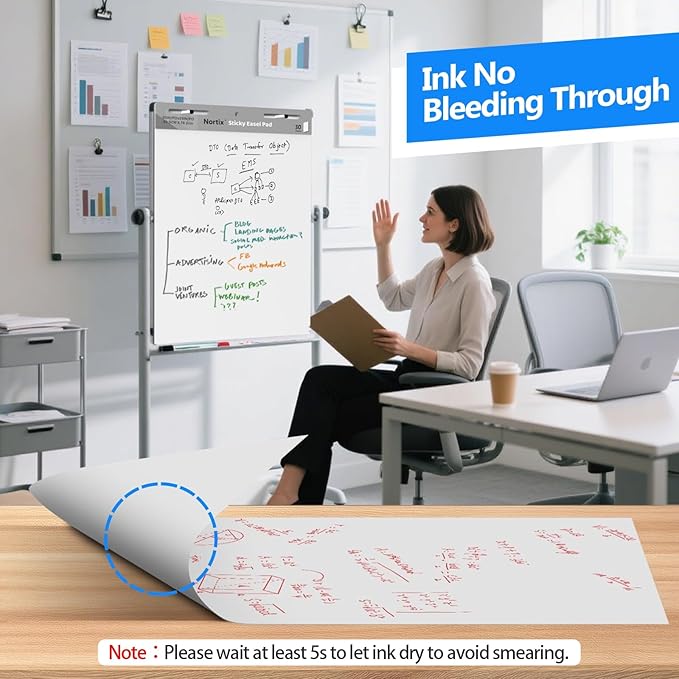 Nortix Flip Chart Paper, Sticky Easel Pads, Chart Paper - Image 3