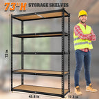 LEVELEVE 5-Tier Storage Shelving Unit, 2020 lbs Capacity, Heavy Duty Adjustable - Image 3