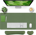 Bloss Keyboard Wrist Rest + Mouse Wrist Rest + Leather Desk Mat, Non-Slip Desk by Bloss