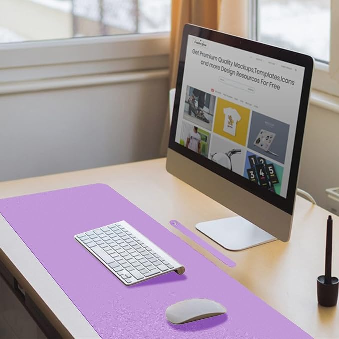 Boutilon Leather Desk Pad Protector, Non-Slip Mouse Pad, Laptop Desk Pad - Image 7