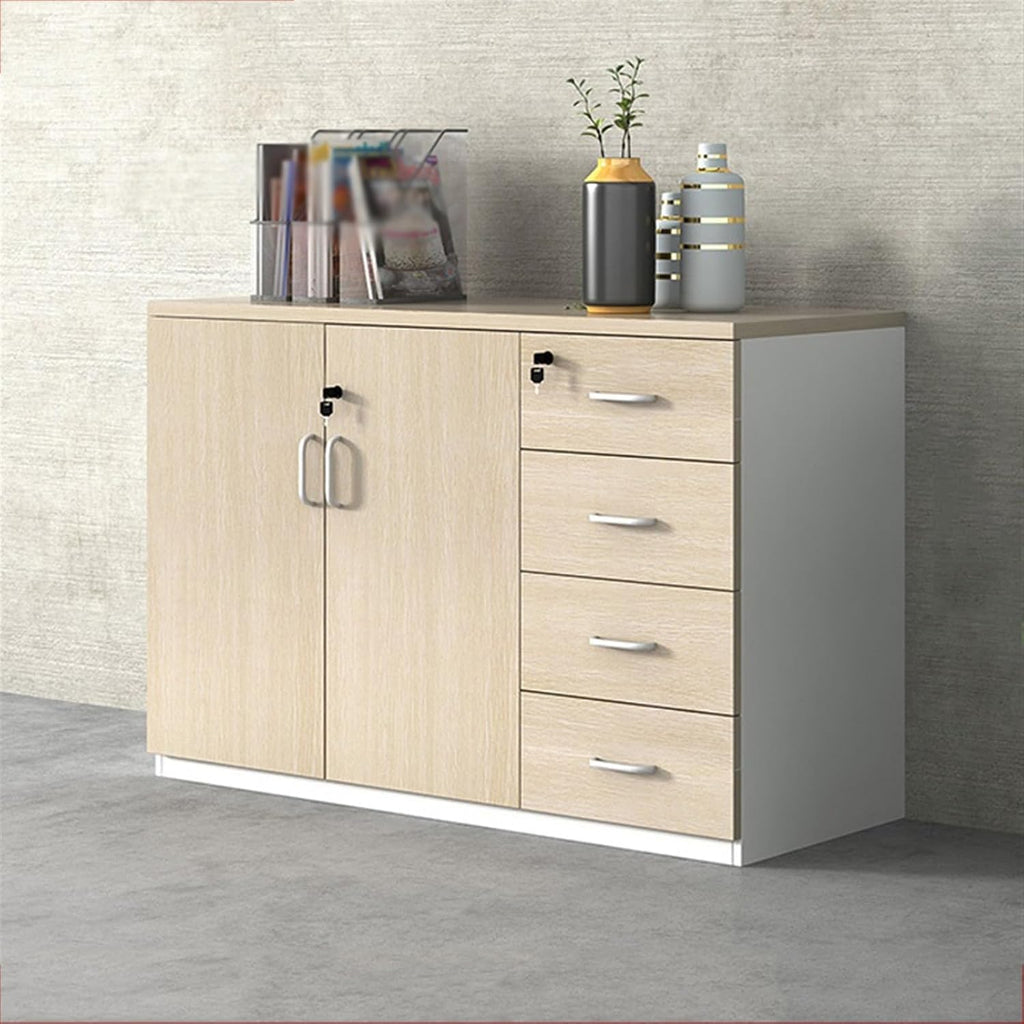 Cabinet File Cabinet Wooden Storage Cabinet Two Doors Four Storage Cabinets Data Storage Cabinet 4ft Office File Cabinet with Lock