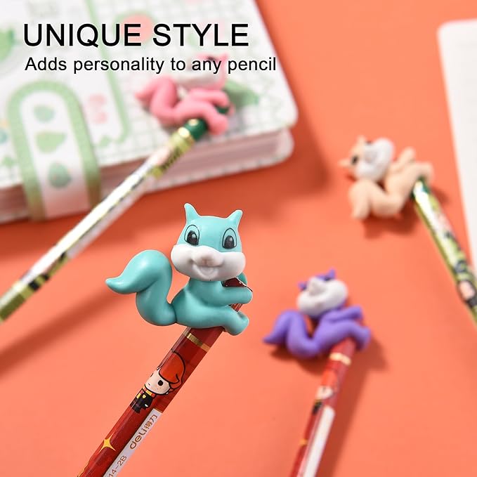 24Pcs Pencil Top Erasers for Kids, Squirrel Pencil Erasers Toppers Bulk - Image 6