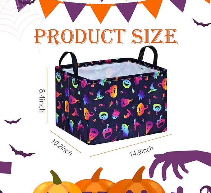 Halloween Storage Baske Bins Cube Collapsible Organizer Closet Shelves Toy Box - Image 2