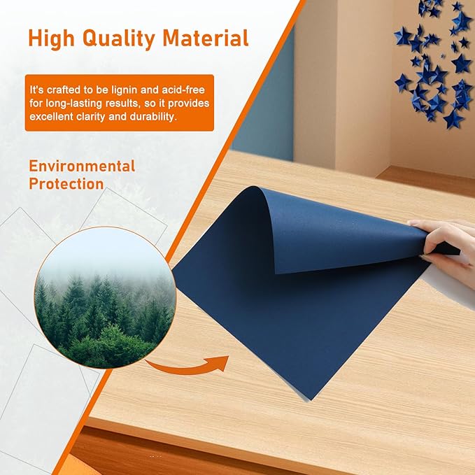Guakicae 40 Sheets Navy Blue Cardstock 8.5 x 11 Copy Paper, 200gsm/75lb - Image 5