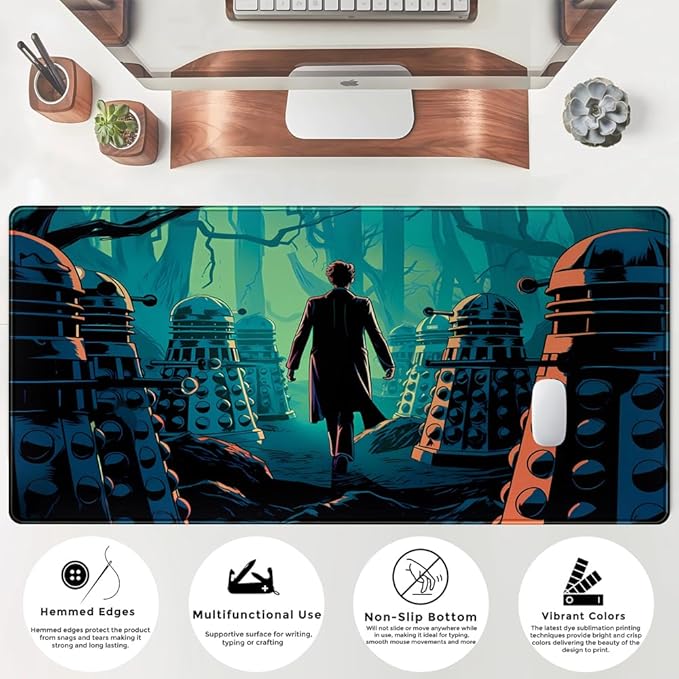 Mechanical Cattle Adventure Anime Desk Pad Mat Game Playmat Black Mousepad - Image 5