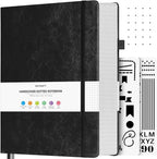 OFFIGIFT Bullet Dotted Journal, Large A4 Hardcover Leather Journal, 312 by OFFIGIFT