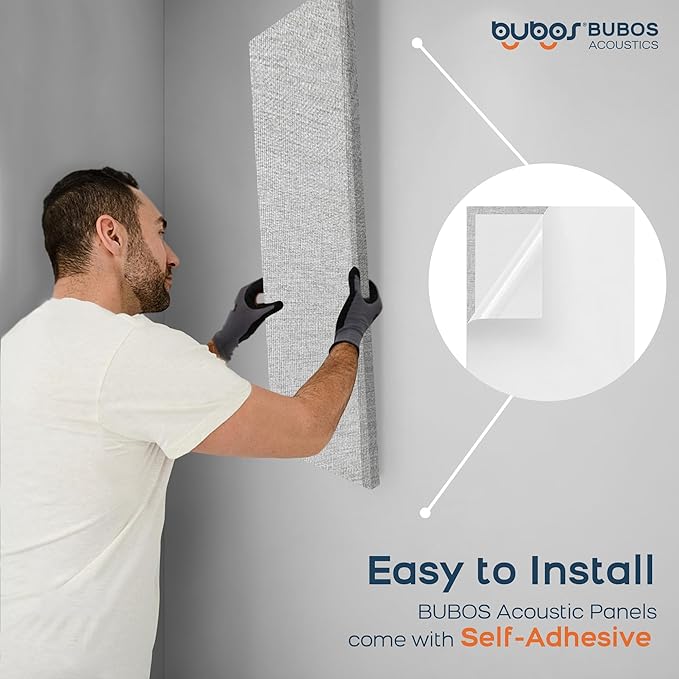 BUBOS 2 PCS Acoustic Panels, 47.2''x11.8'' Fabric Soundproof Wall Panels - Image 8