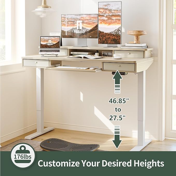 FEZIBO 55'' x 24" Height Adjustable Electric Standing Desk - Image 4