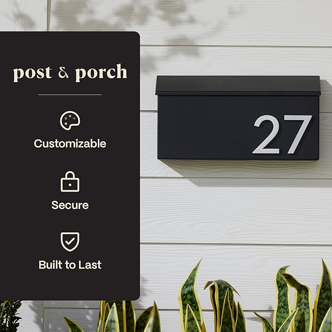 post & porch The OG Mailbox | Wall Mounted Mailbox | Black/Brown/White/Grey - Image 4