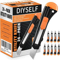 DIYSELF Box Cutter, 24 Pack Box Cutters Retractable Razor Blades Utility Knife by DIYSELF