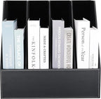 KINGFOM 4-Slot Wood Leather Document Files Holder Rack Stand Desk Files - Image 5